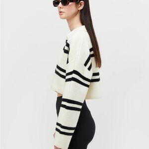 Oak & Fort COLLARED STRIPED SWEATER